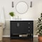 Flash Furniture Vega 42 Inch Vanity w/Sink, Storage Cabinet w/Soft Close Doors, Open Shelf and 3 Drawers, Black FS-VEGA42-BK-GG - alternate 1